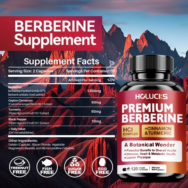 Berberine Hcl Capsule - Holucks Premium Berberine HCL-complex met kaneel